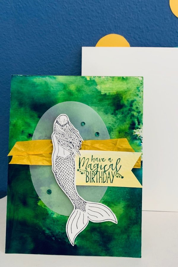 Geburtstagskarte Meerjungfrau handmade