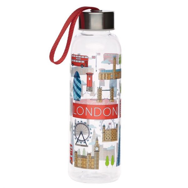 London Icons 500ml Wasserflasche mit metallischem Deckel