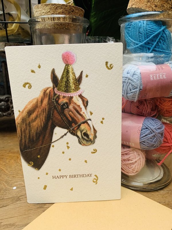 Klappkarte Geburtstag Pferd
