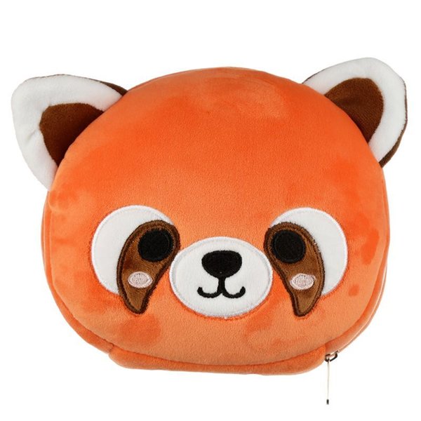 Relaxeazzz Rotes Panda Reisekopfkissen mit Augenmaske